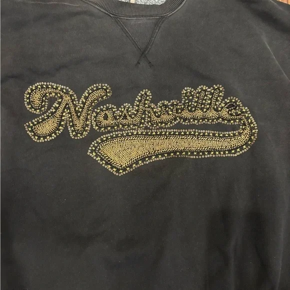 Free People Bali Drifter Oversize Nashville Embellished Sweatshirt Sz Xs - Picture 4 of 7